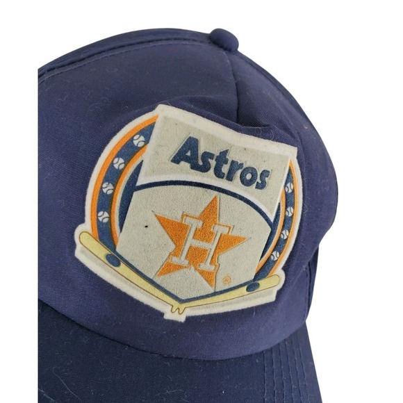 Vtg Houston Astos Snapback Hat Cap Baseball Navy Blue Onesize Drew Pearson 1980s - Picture 2 of 12